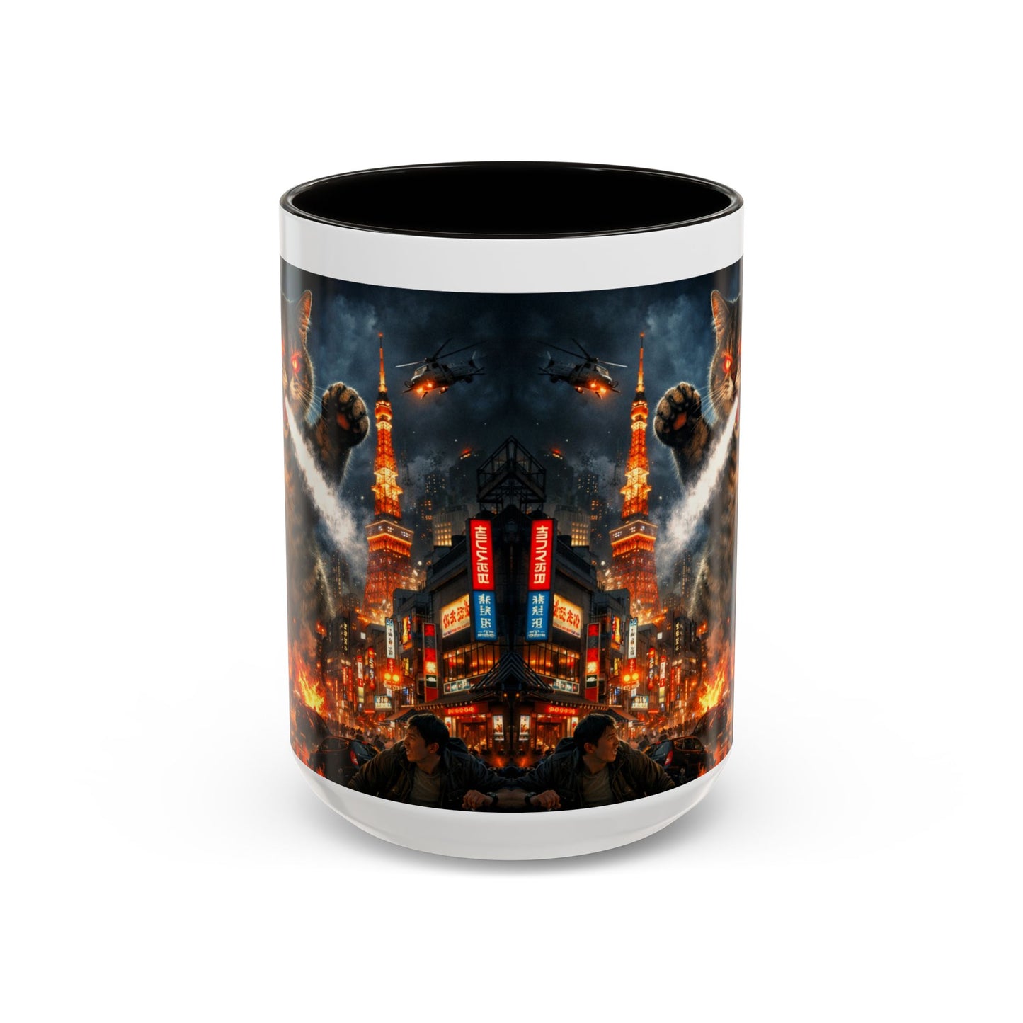 Catzilla Tokyo Cityscape Mug | Color Interior 11oz 15oz