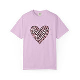 Pink Heart Zebra T-shirt | Romantic Zebra Heart Design
