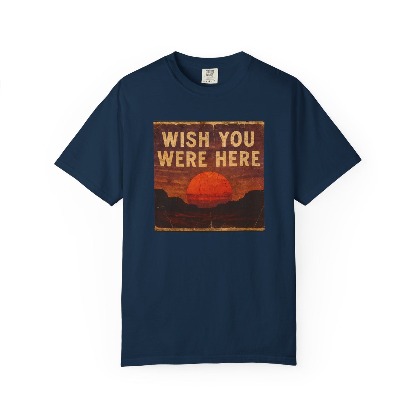Wish You Were Here Sunset T-shirt | Vintage Sunset Graphic