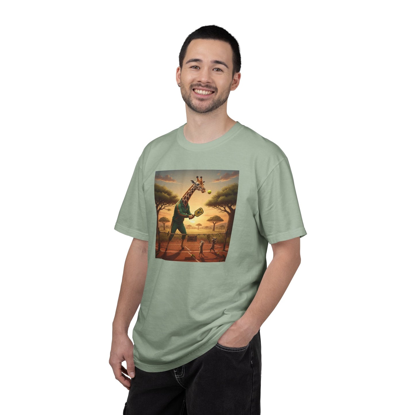 Long-Neck Larry  Pickleballer Unisex Garment-Dyed T-shirt