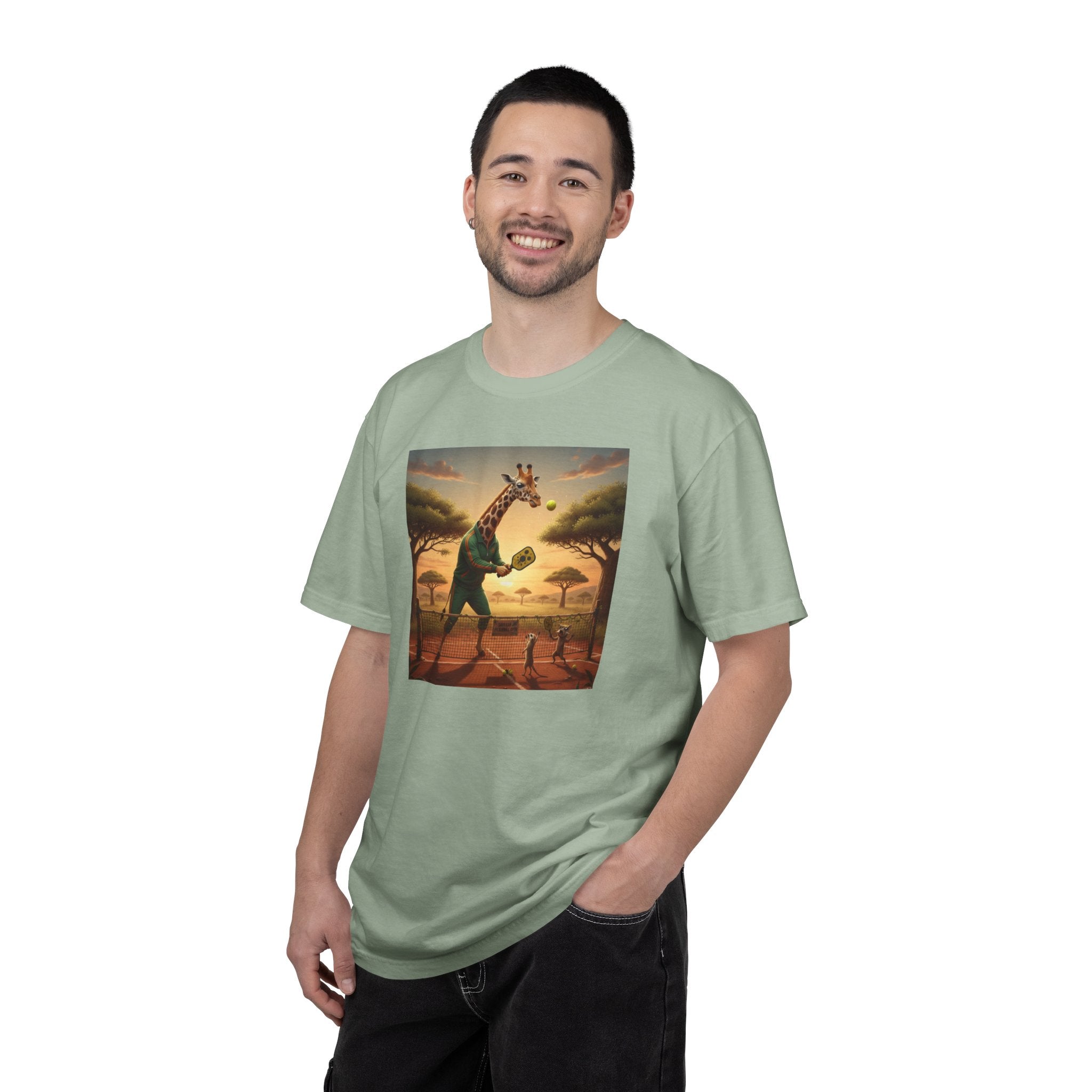 Long-Neck Larry  Pickleballer Unisex Garment-Dyed T-shirt