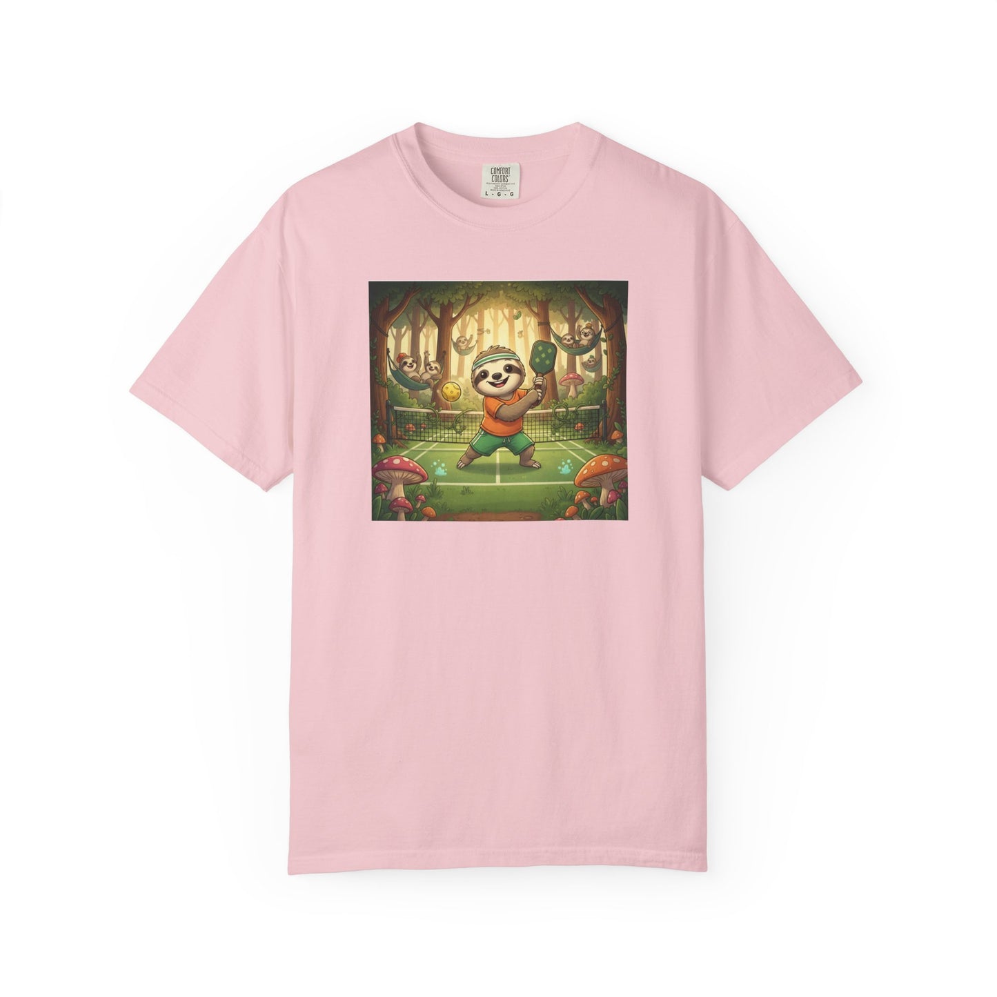 Sloth Pickleball Illustration T-shirt | Whimsical Forestcore Slow Living