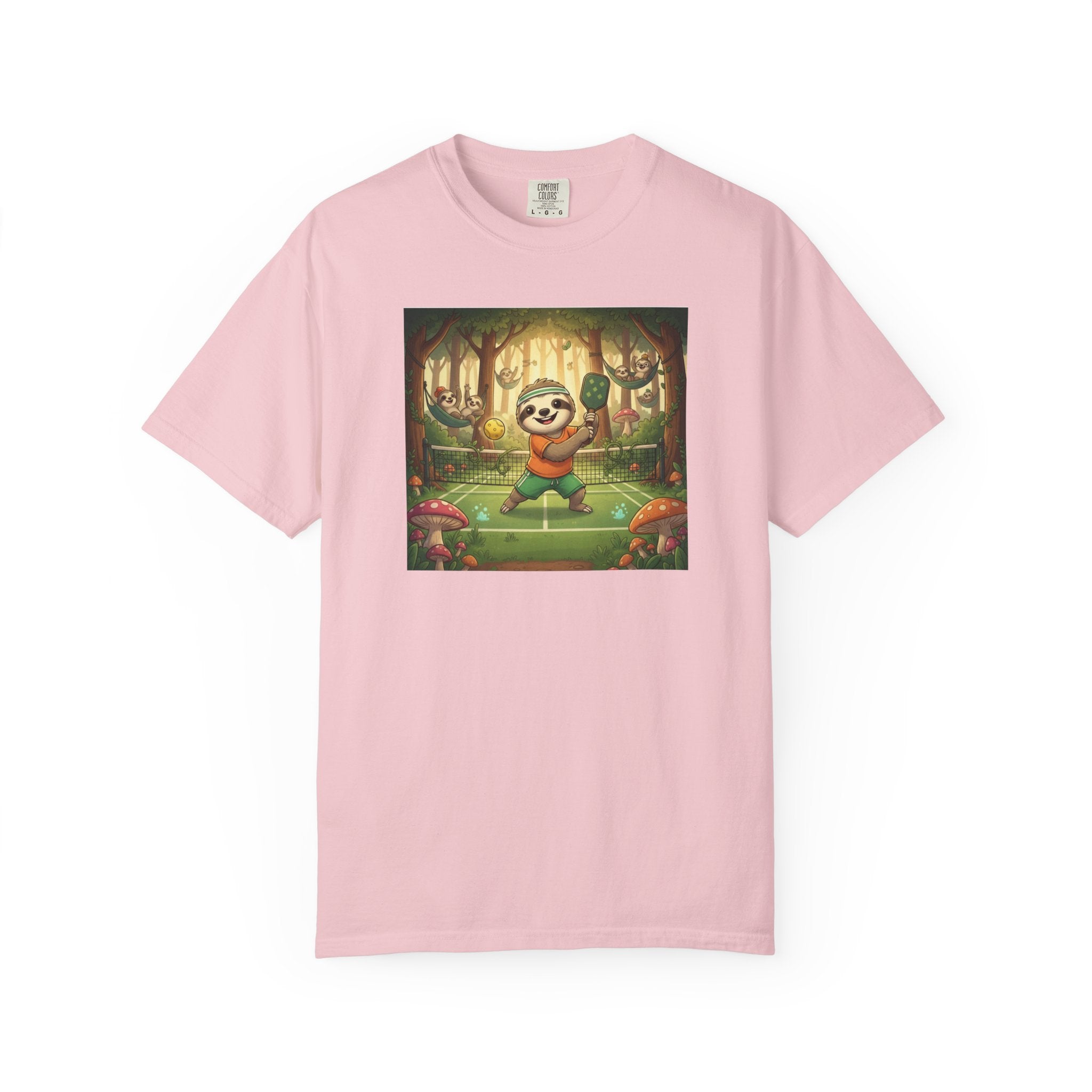 Sloth Pickleball Illustration T-shirt | Whimsical Forestcore Slow Living