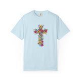 Floral Cross T-shirt | Colorful Flower Cross Tee, Christian Faith Shirt
