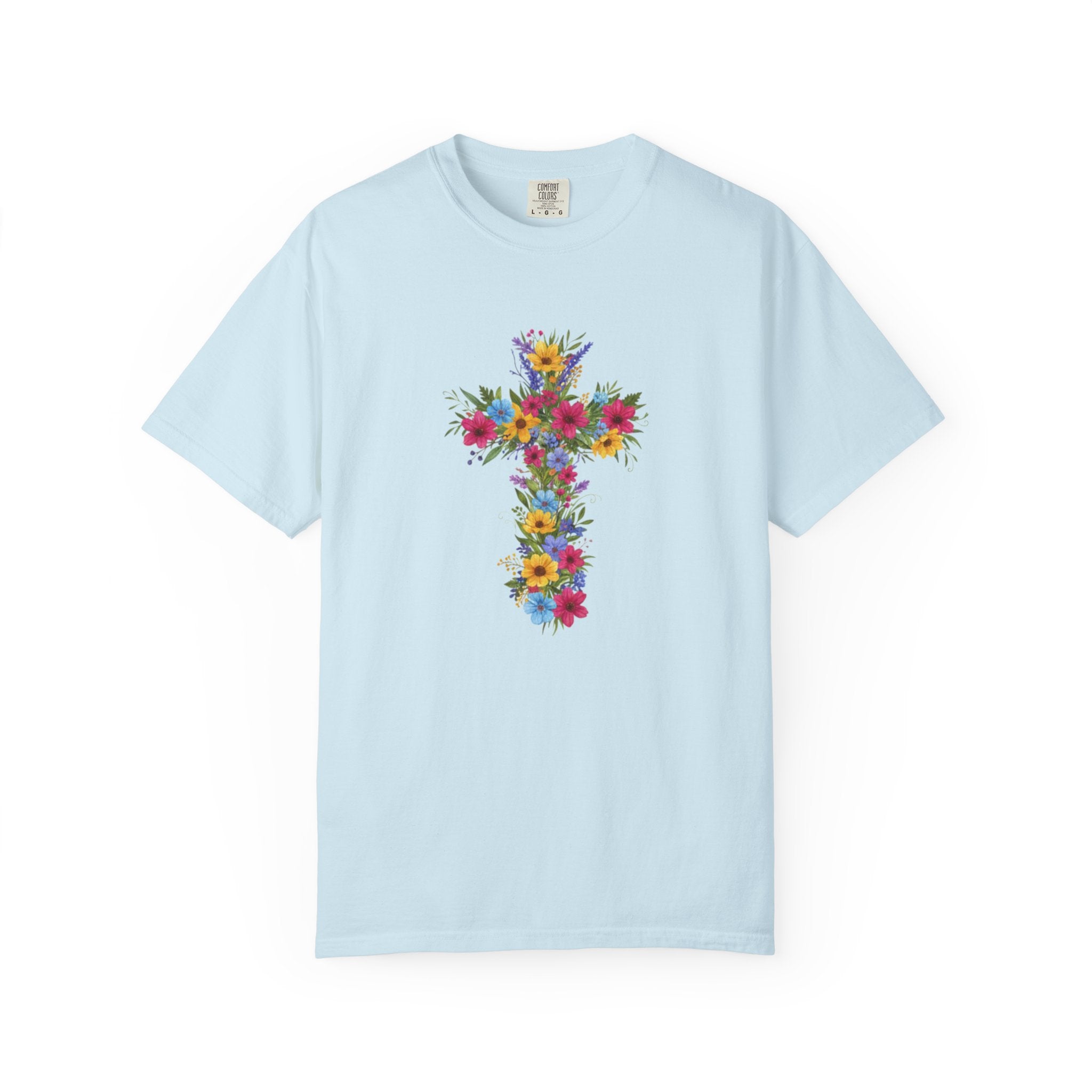 Floral Cross T-shirt | Colorful Flower Cross Tee, Christian Faith Shirt