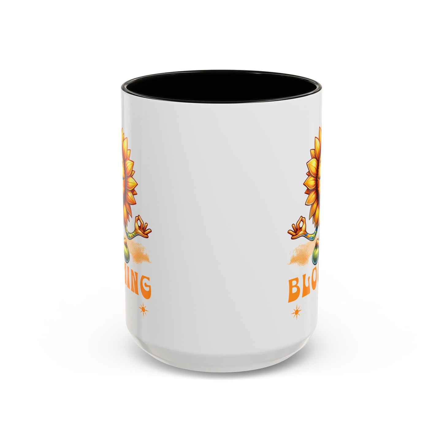 Blooming Sunflower Mug | Yoga Meditating Sunflower Ceramic Mug