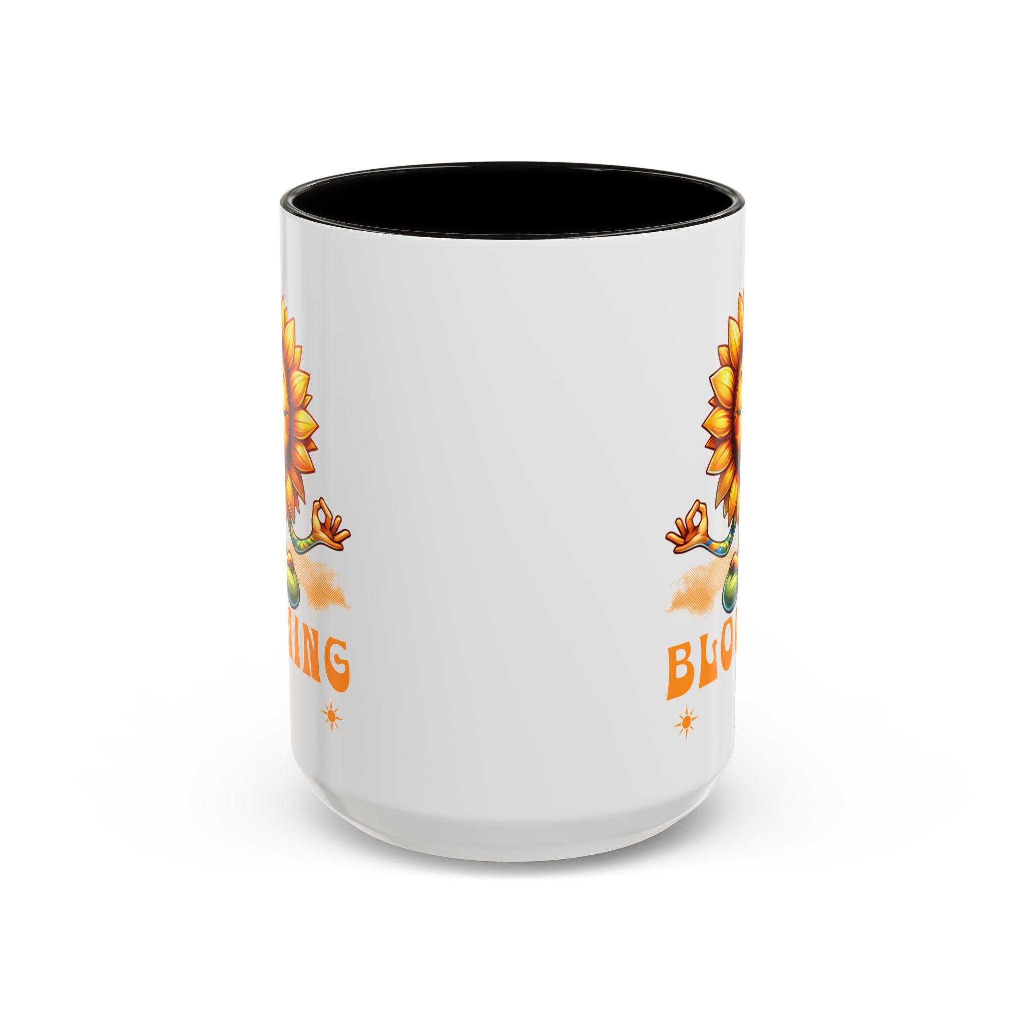 Blooming Sunflower Mug | Yoga Meditating Sunflower Ceramic Mug