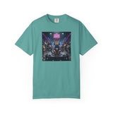 Feline Groove DJ Cat Illustration T-Shirt | Retro Neon Club Scene