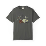 Camping Mountain Outdoors Graphic T-shirt | Hiking Boots Trees Flowers