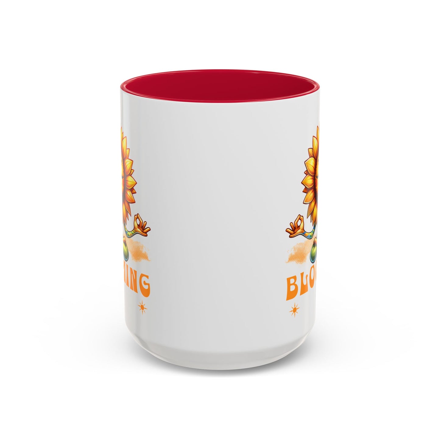Blooming Sunflower Mug | Yoga Meditating Sunflower Ceramic Mug