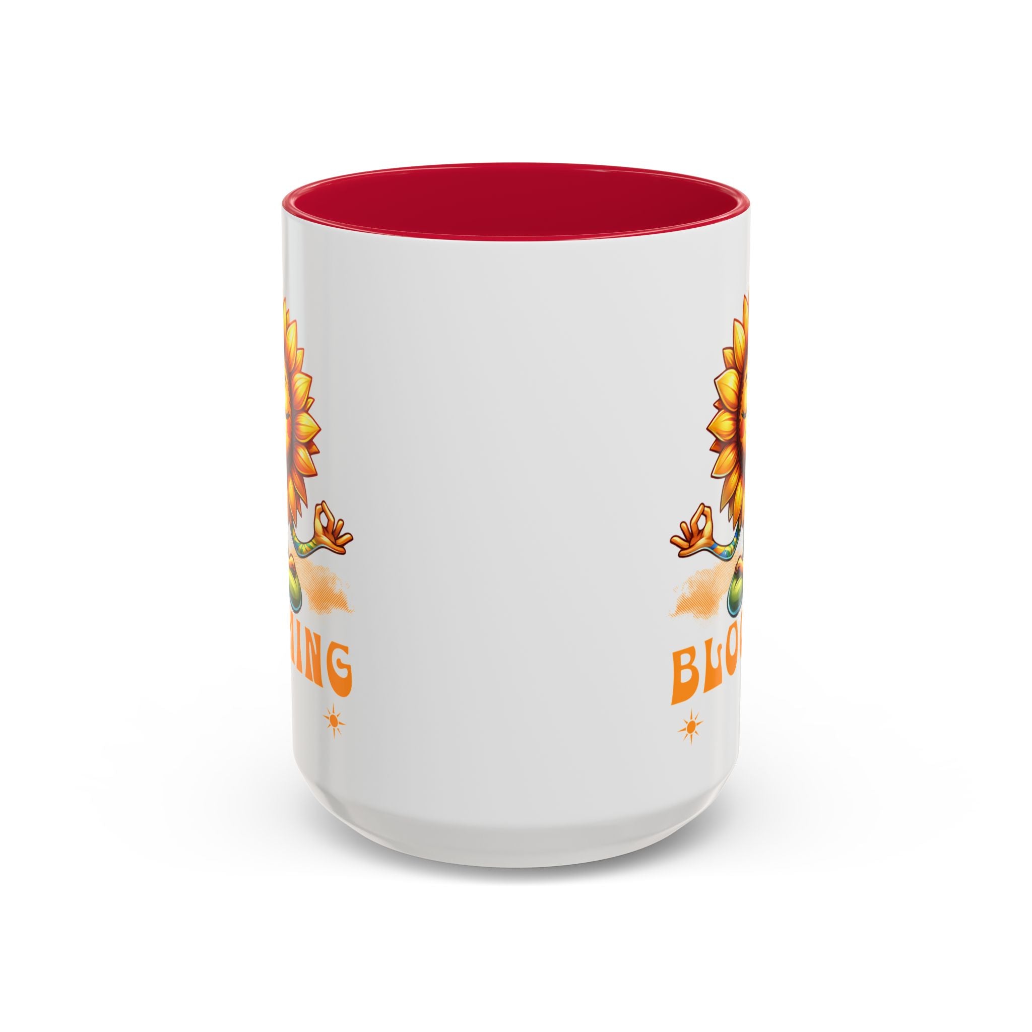 Blooming Sunflower Mug | Yoga Meditating Sunflower Ceramic Mug