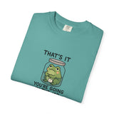 Glass Jar Frog Illustration T-shirt | Frog in Water Jar