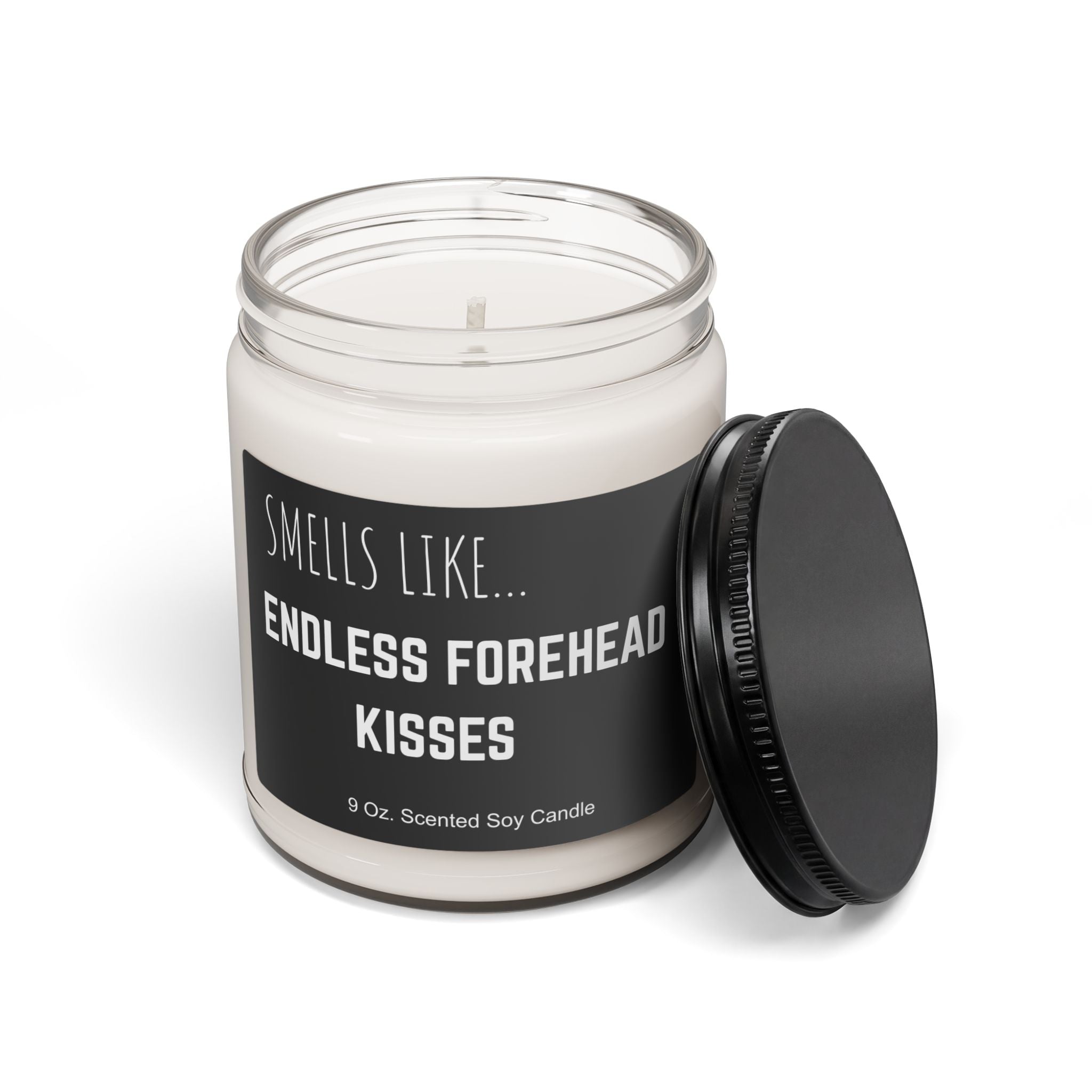 Punny Quote Scented Soy Candle, Endless Forehead Kisses (9oz)