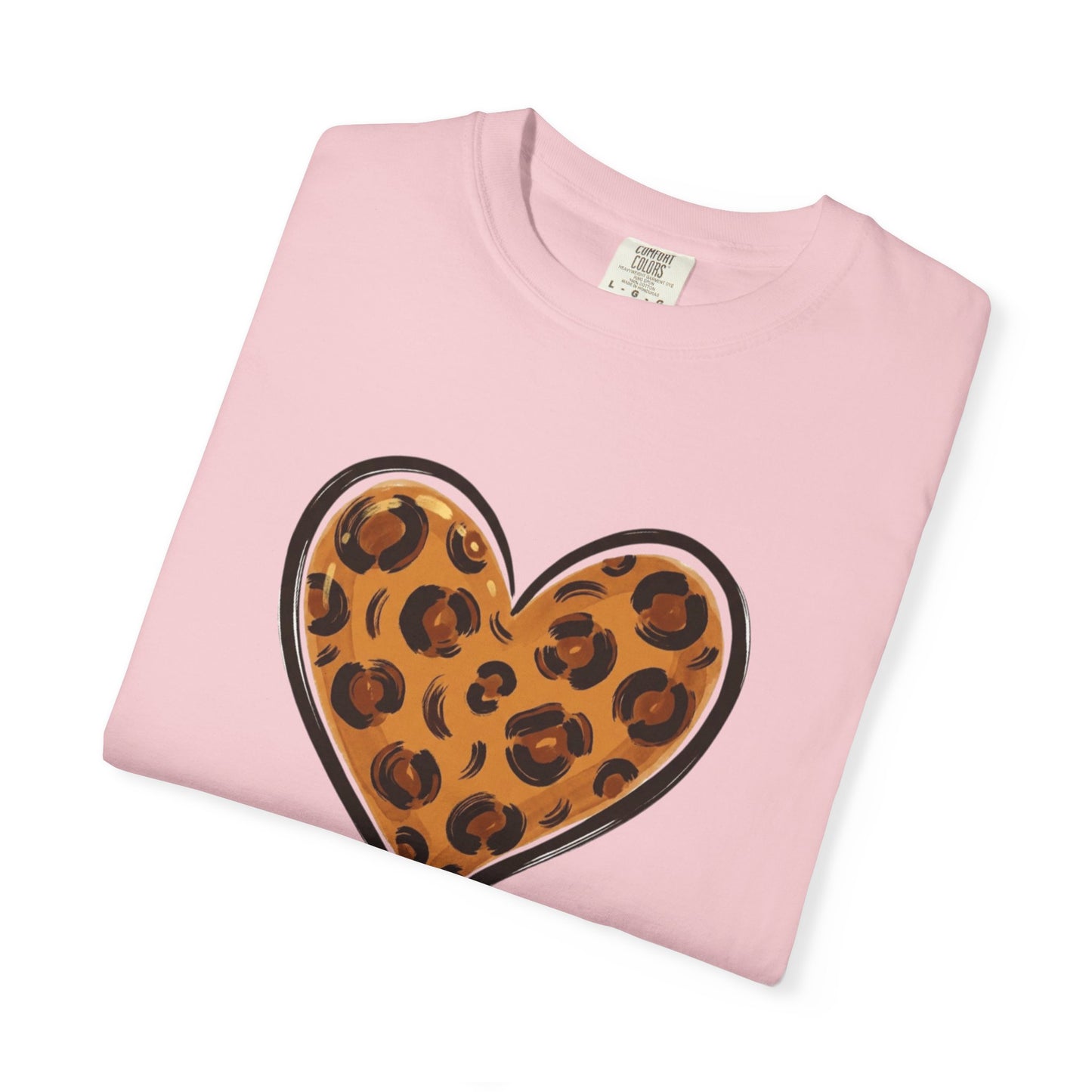 Leopard Print Heart T-shirt | Animal Print Heart Tee