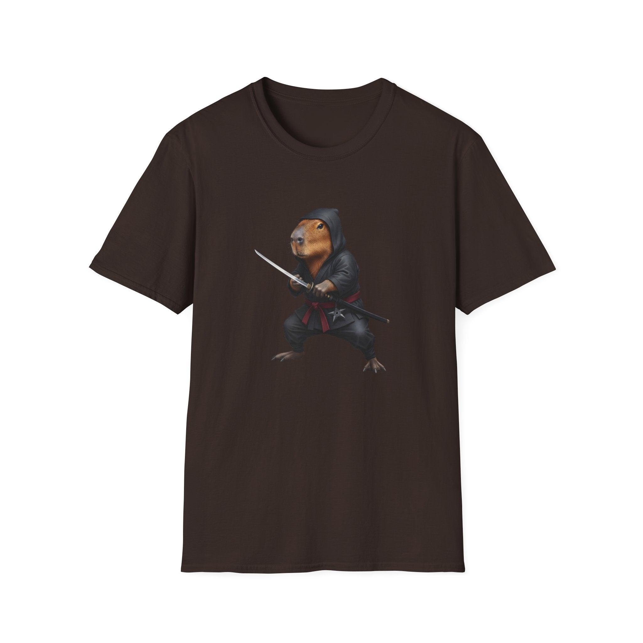 Stealthy Capybara Warrior T-Shirt | Zen Assassin Tactical Capy