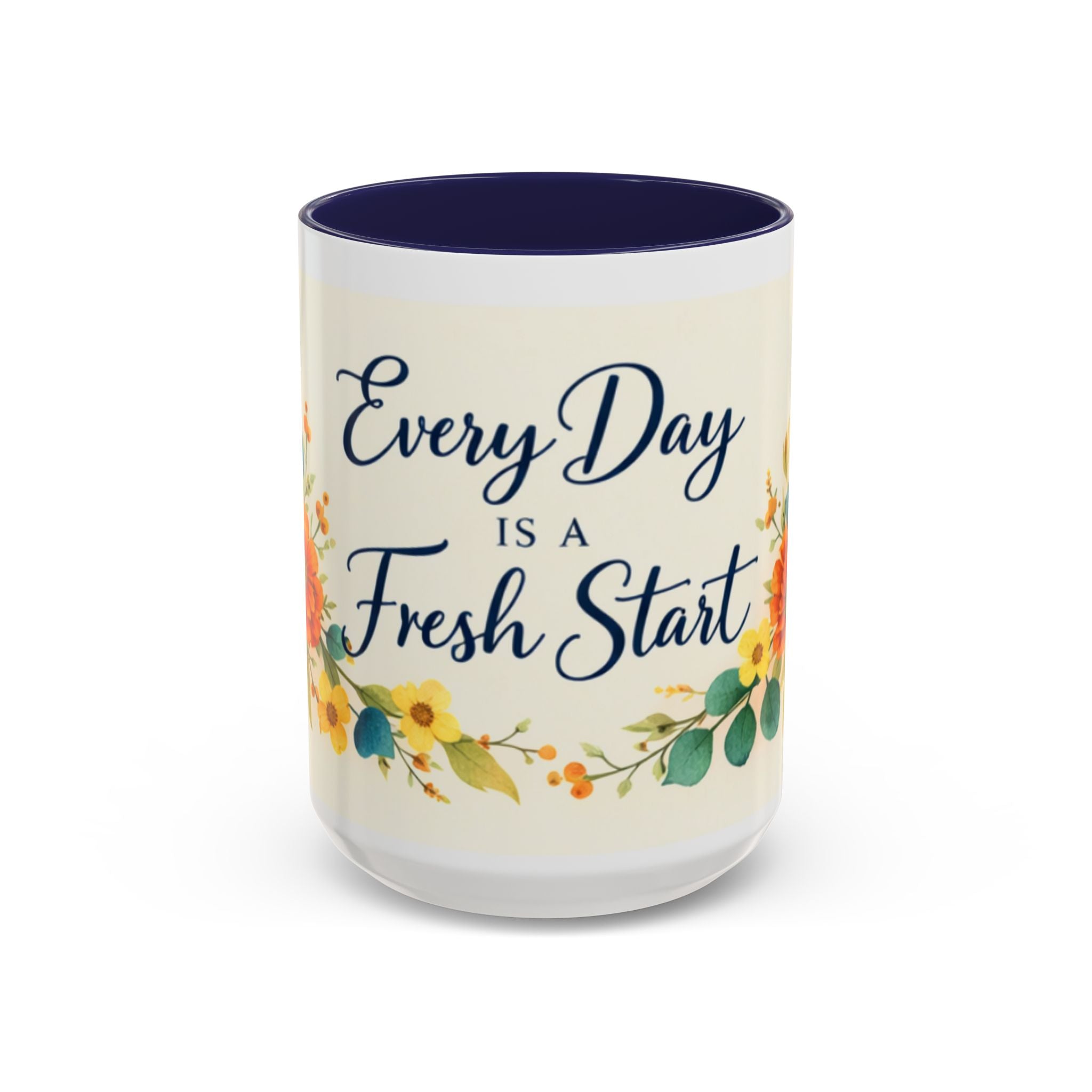 Every Day Is A Fresh Start mug | Floral sunflower coffee mug