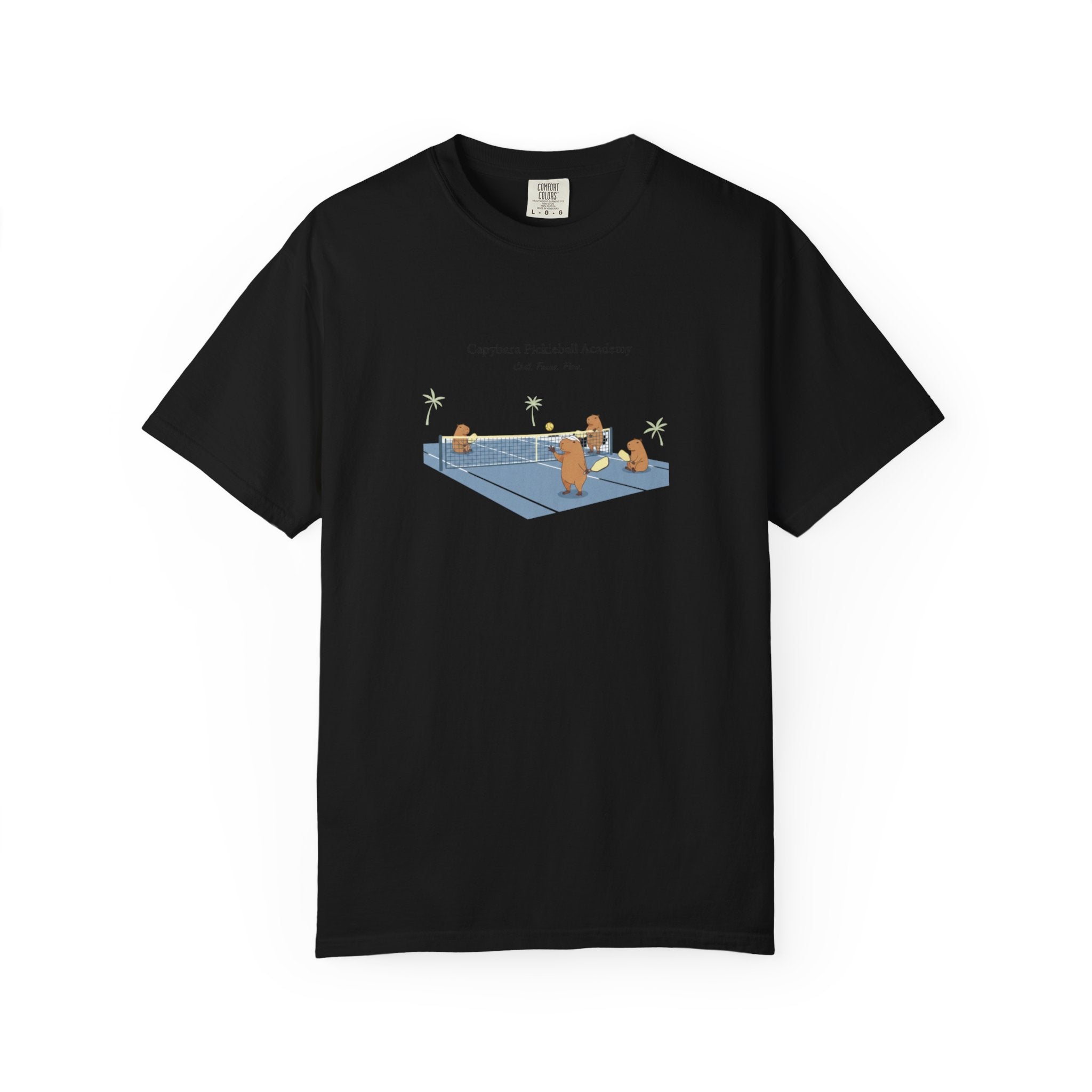 Capybara Pickleball Academy T-shirt | Capybara Cartoon Pickleball Design