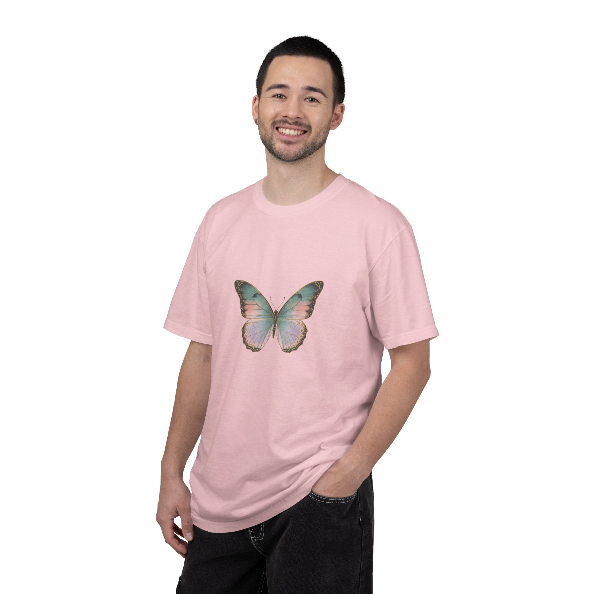 Retro 70s Vacation Butterfly T-shirt | Distressed Orange Teal Wings