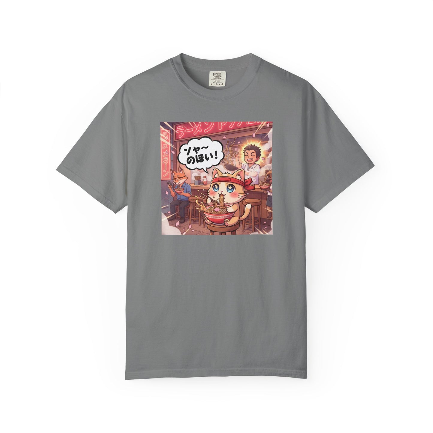 Kawaii Cat Ramen Shop T-Shirt | Anime Noodle Bar Illustration