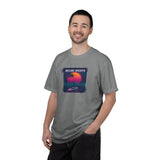 Miami Nights Sunset Palm T-shirt | Retro Vaporwave Beach Scene