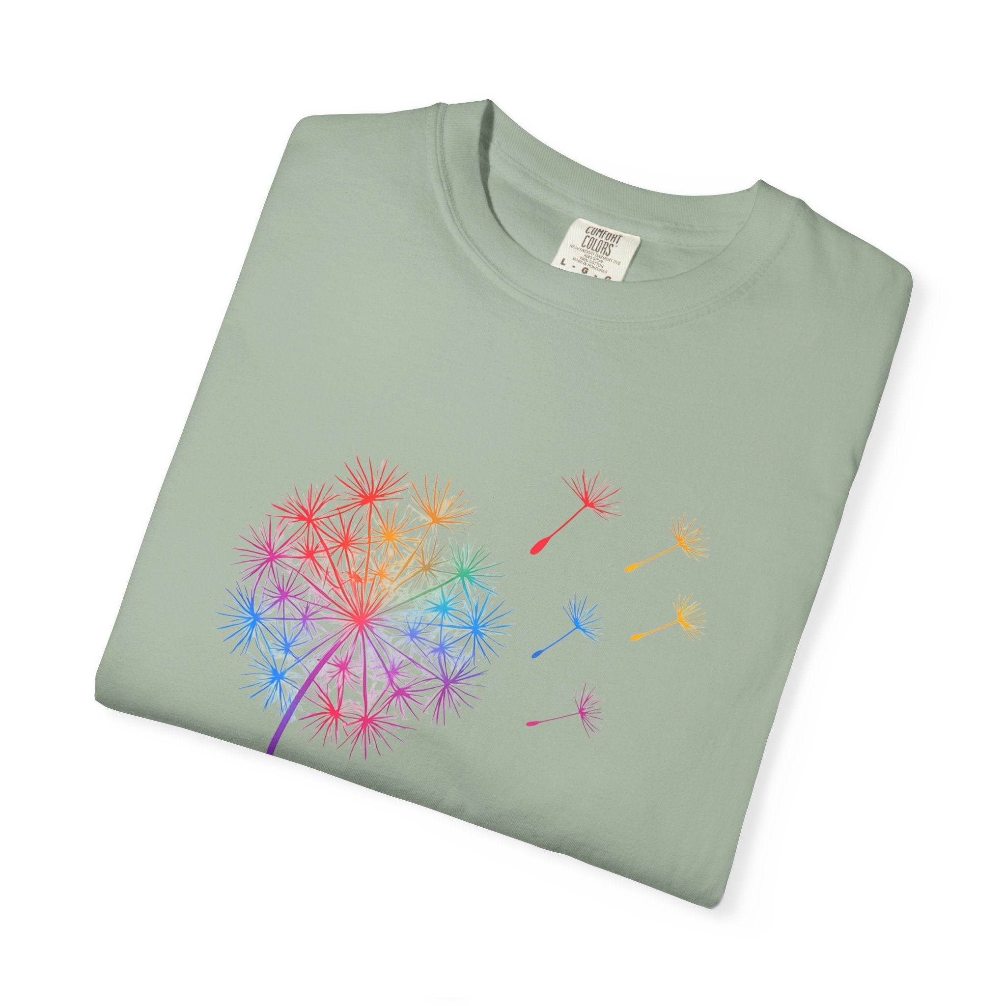 Rainbow Dandelion Tee | T-Shirt, Colorful Seed Puff Design
