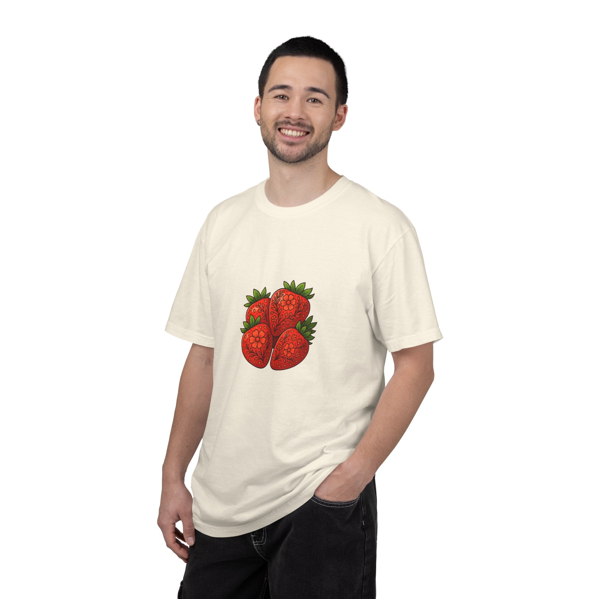 Strawberry Cluster T-shirt | Retro Floral Fruit Illustration
