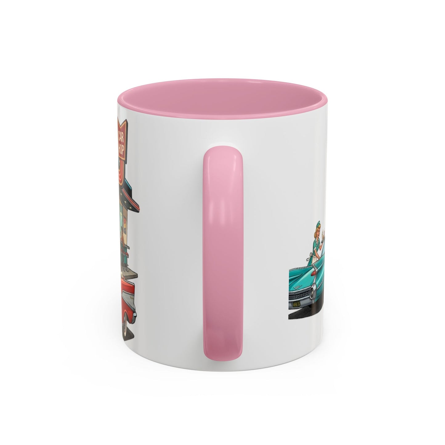 1950s Diner Scene Mug | Retro Car Hop Coffee Cup