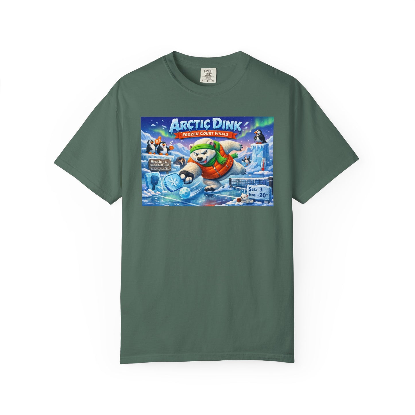 Arctic Dink Polar Bear Pickleball T-Shirt | Retro Game Art