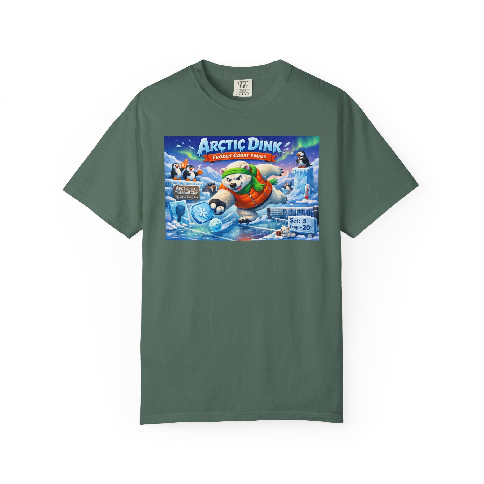 Arctic Dink Polar Bear Pickleball T-Shirt | Retro Game Art
