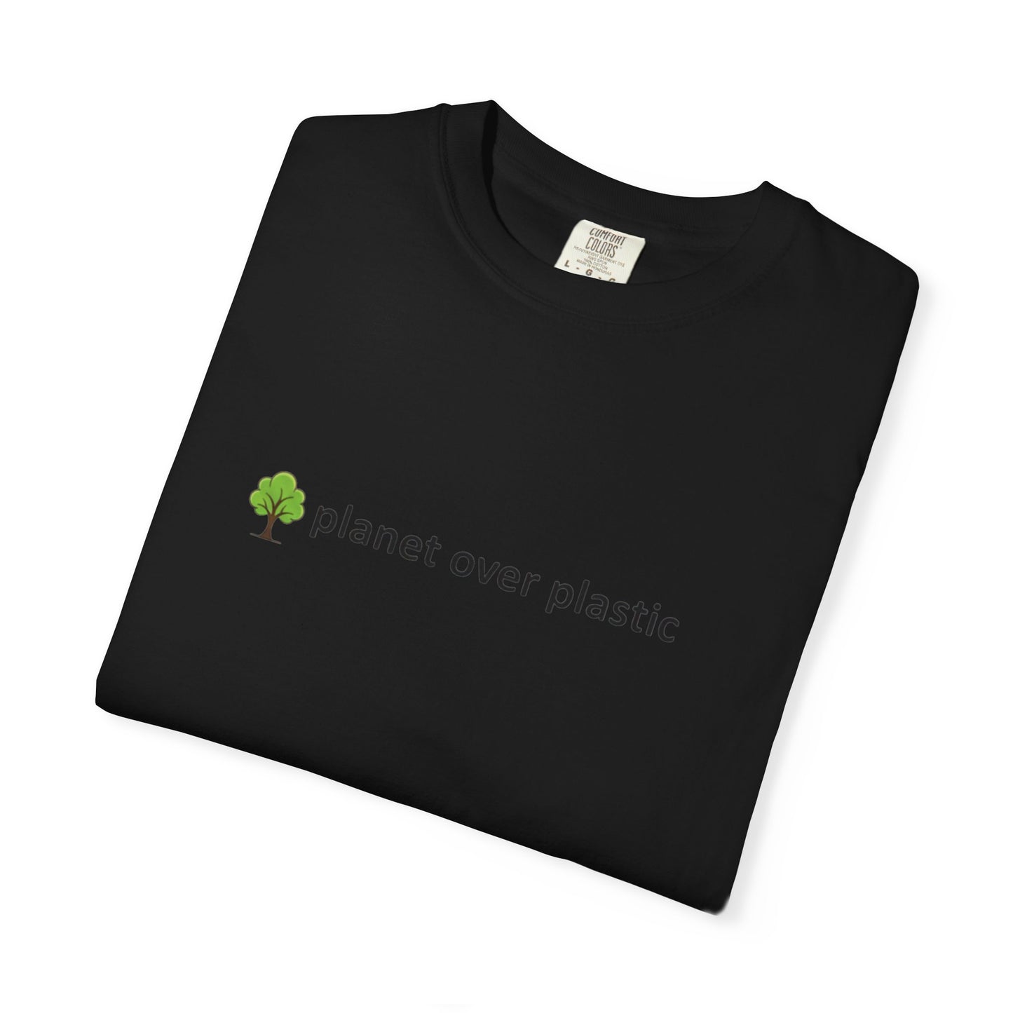 planet over plastic T-shirt | environmental tree slogan tee