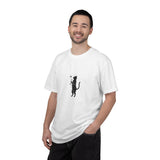 Black Cat Holding Flower T-Shirt | Minimal Cat Silhouette Tee