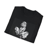Capybara Blonde. Dress Pose T-Shirt | Retro Black & White Illustration