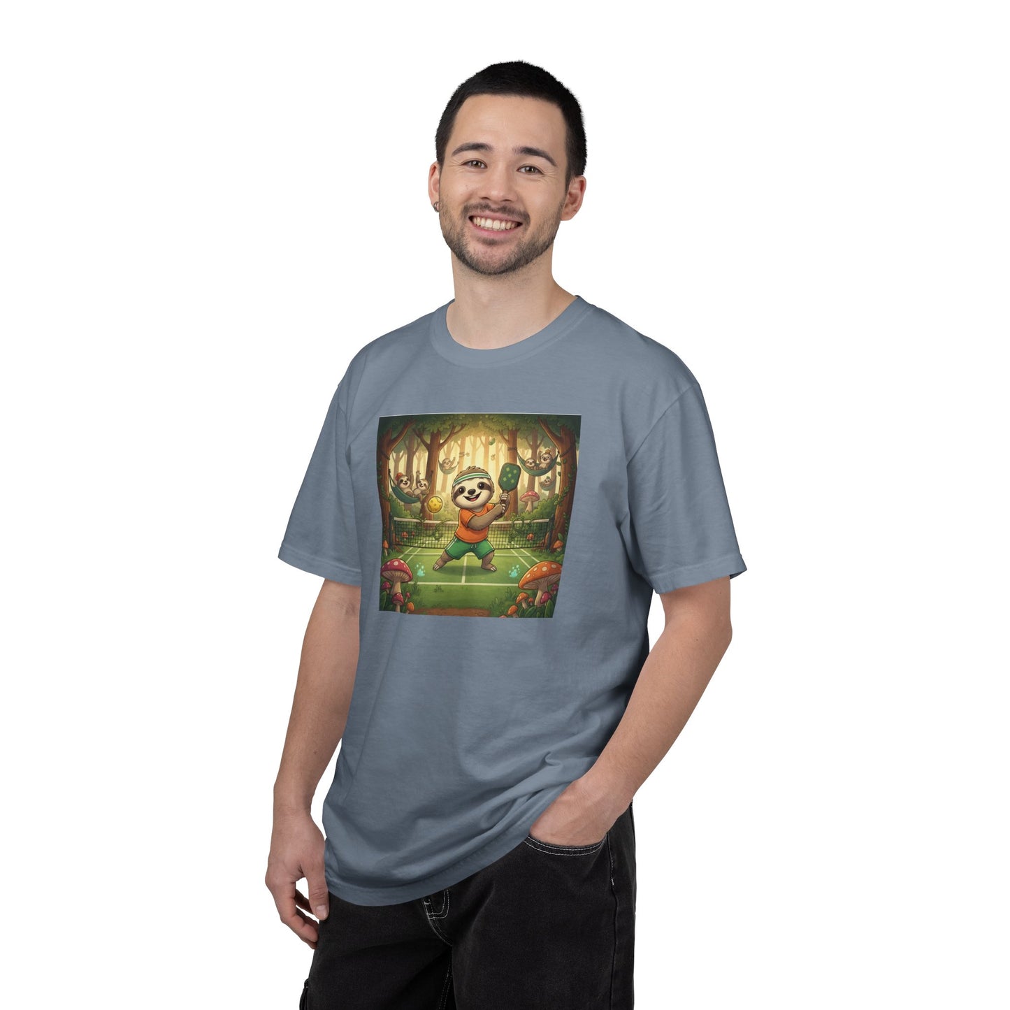 Sloth Pickleball Illustration T-shirt | Whimsical Forestcore Slow Living