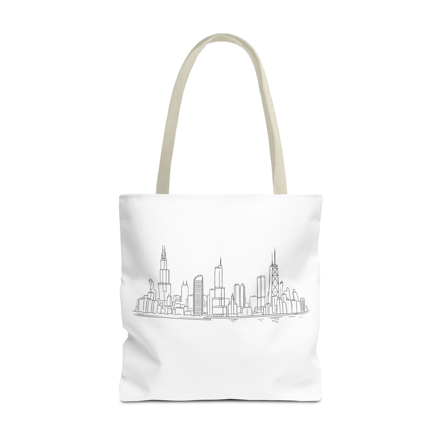 Chicago line art, City Skyline Tote Bag | Urban Skyline Illustration