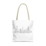 Chicago line art, City Skyline Tote Bag | Urban Skyline Illustration