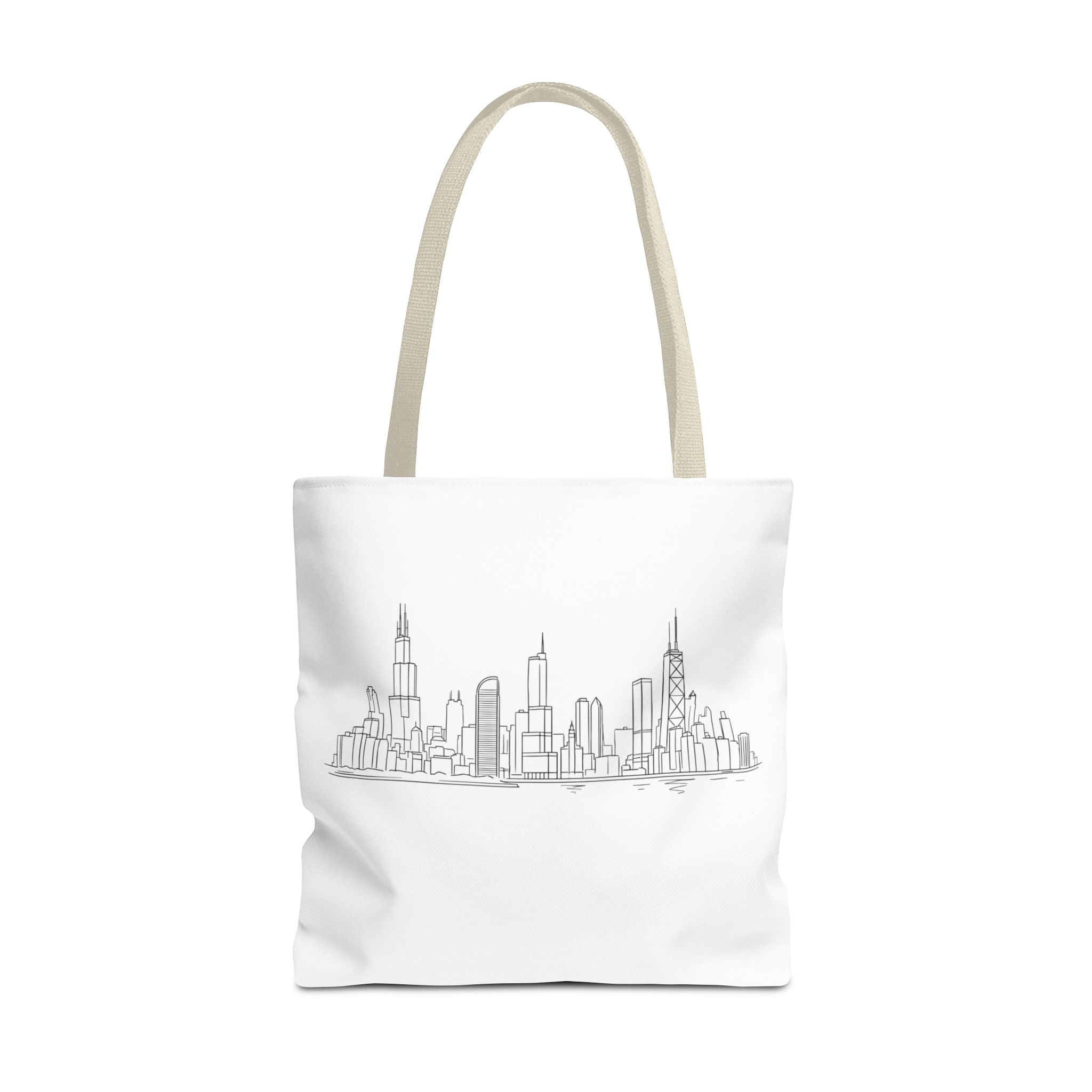 Chicago line art, City Skyline Tote Bag | Urban Skyline Illustration