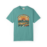 Road Trip '76 T-shirt | Vintage Camper Van Sunset Graphic
