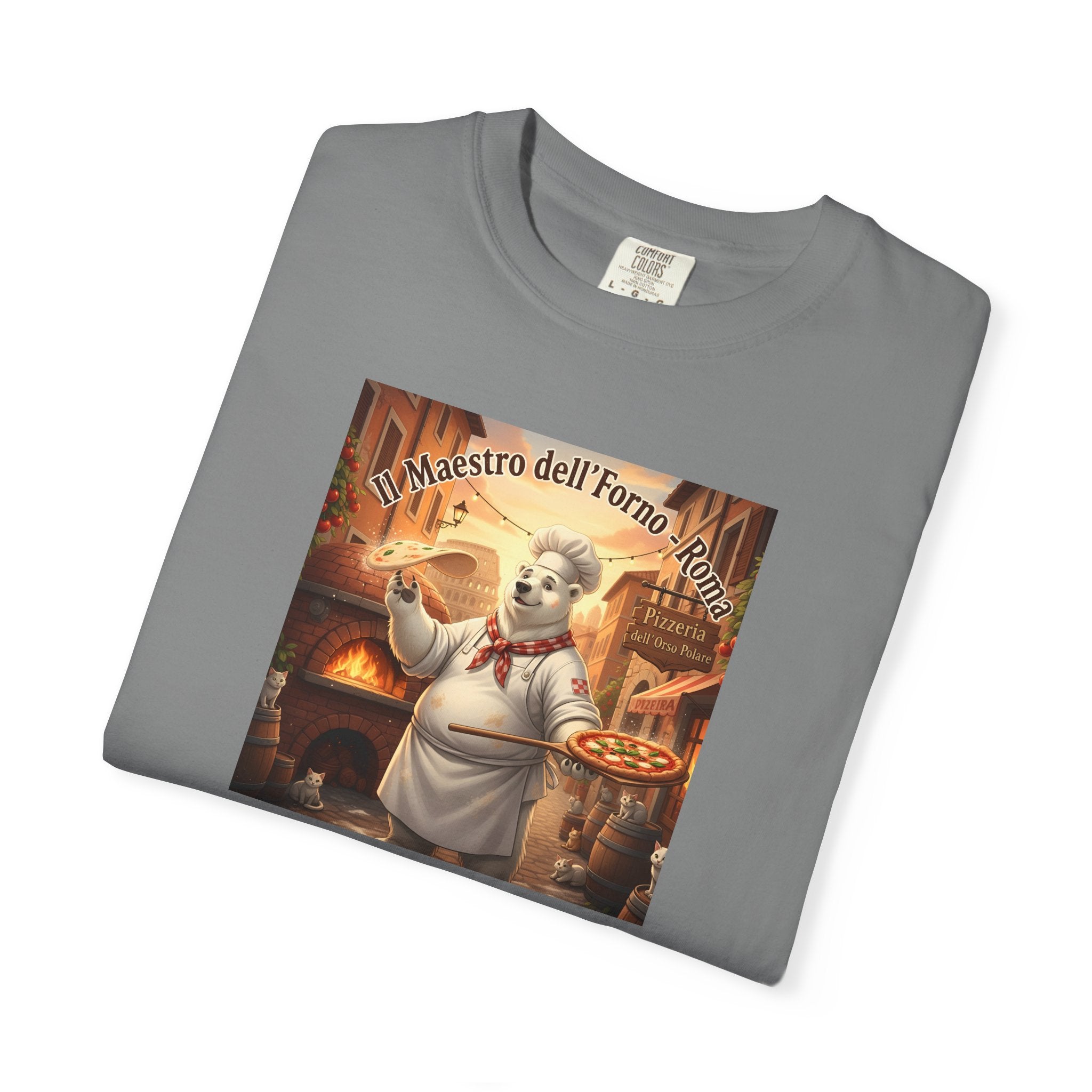 Polar Bear Italian Bakery Chef Pizza Maestro T-shirt | Vintage Pizzeria Illustration