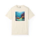 Clownfish Reef Scene T-shirt | Underwater Coral Ocean Illustration