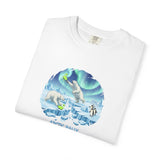 Arctic Rally Polar Bears Playing Pickleball T-Shirt | Northern Lights Illustration