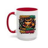 Straight Outta Meow The Kitty 90s Hip Hop Mug | Color Accent