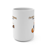 Grumpy Cat with Coffee mug | I'm Not a Morning Person Mug, Funny Cat Illustration 15oz