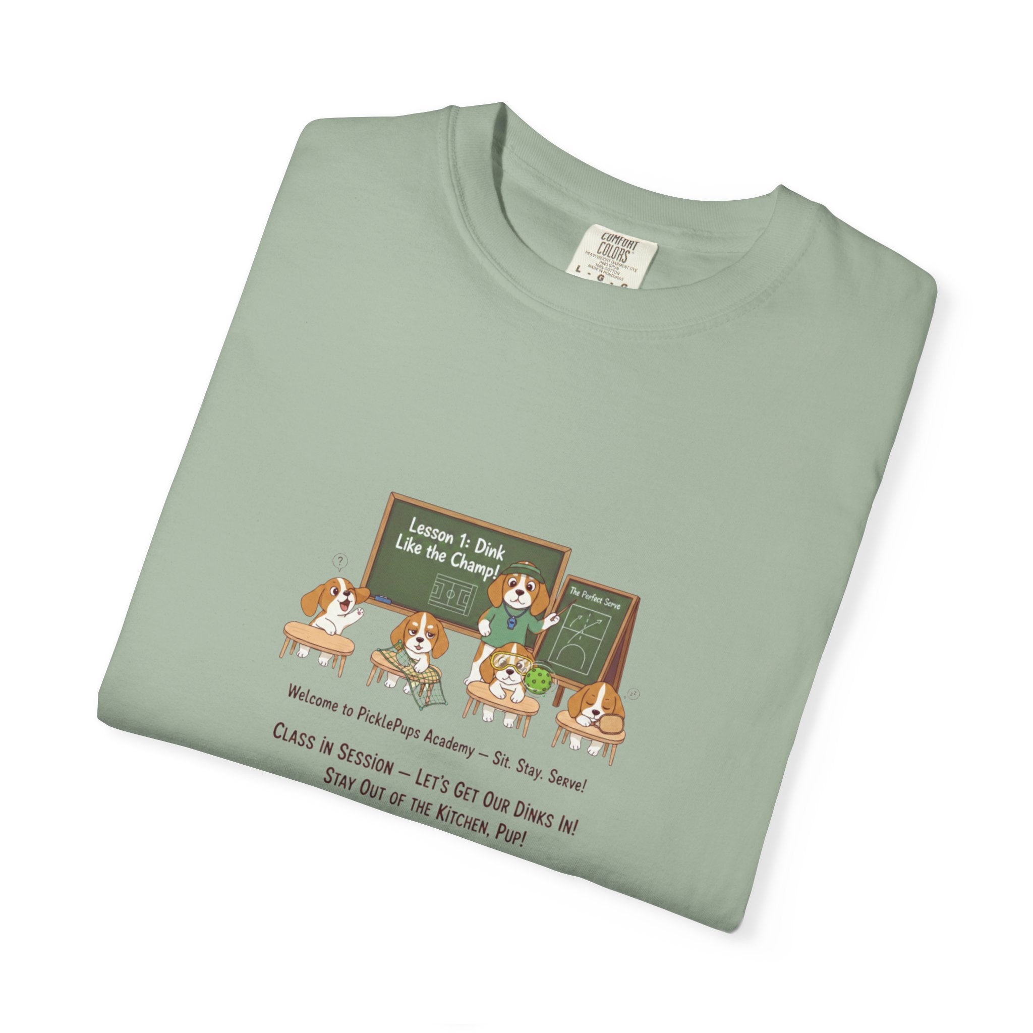 Beagle Pickleball Classroom Cartoon T-shirt | Dog Teacher Paw School Design