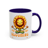 Blooming Sunflower Mug | Yoga Meditating Sunflower Ceramic Mug