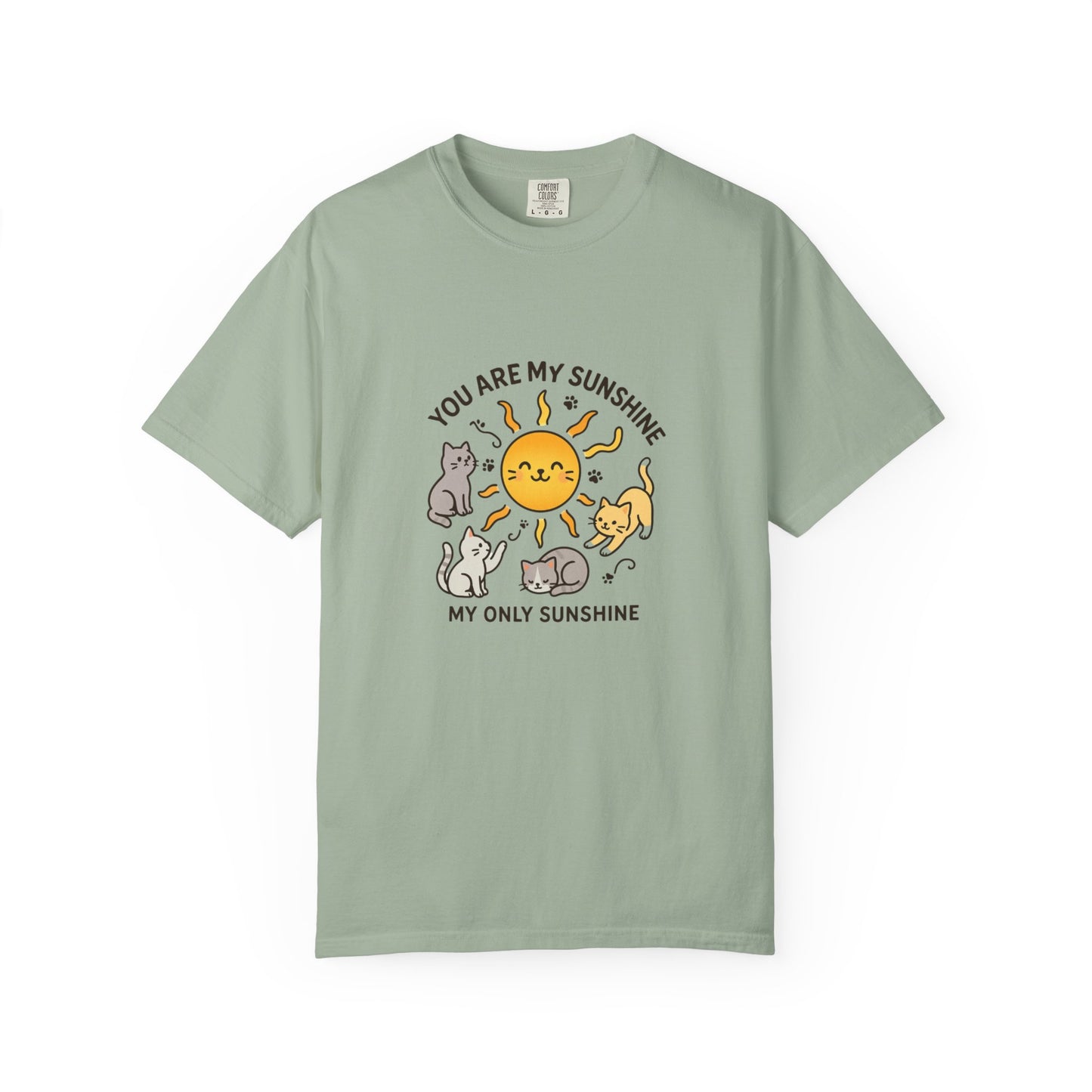 You Are My Sunshine Cat Illustration T-shirt | Cute Sun and Kittens