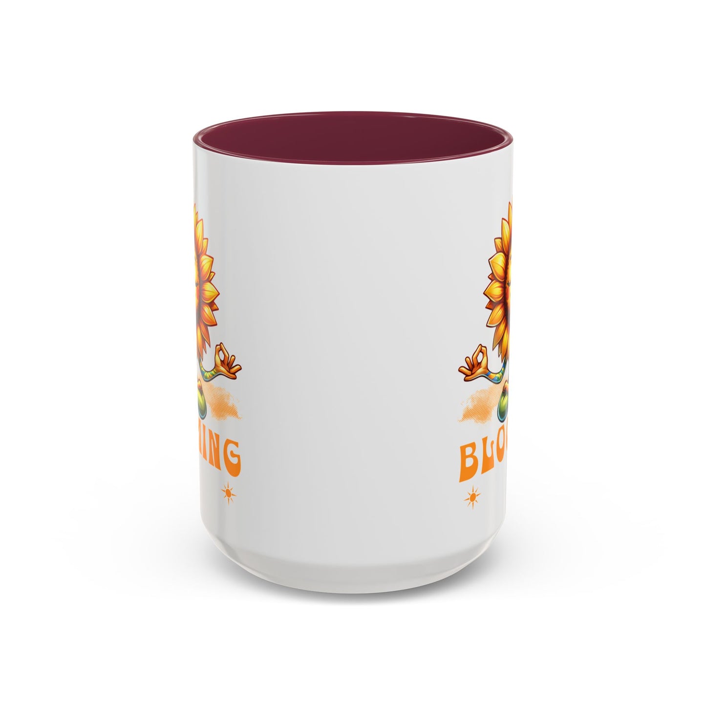 Blooming Sunflower Mug | Yoga Meditating Sunflower Ceramic Mug