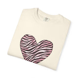 Pink Heart Zebra T-shirt | Romantic Zebra Heart Design