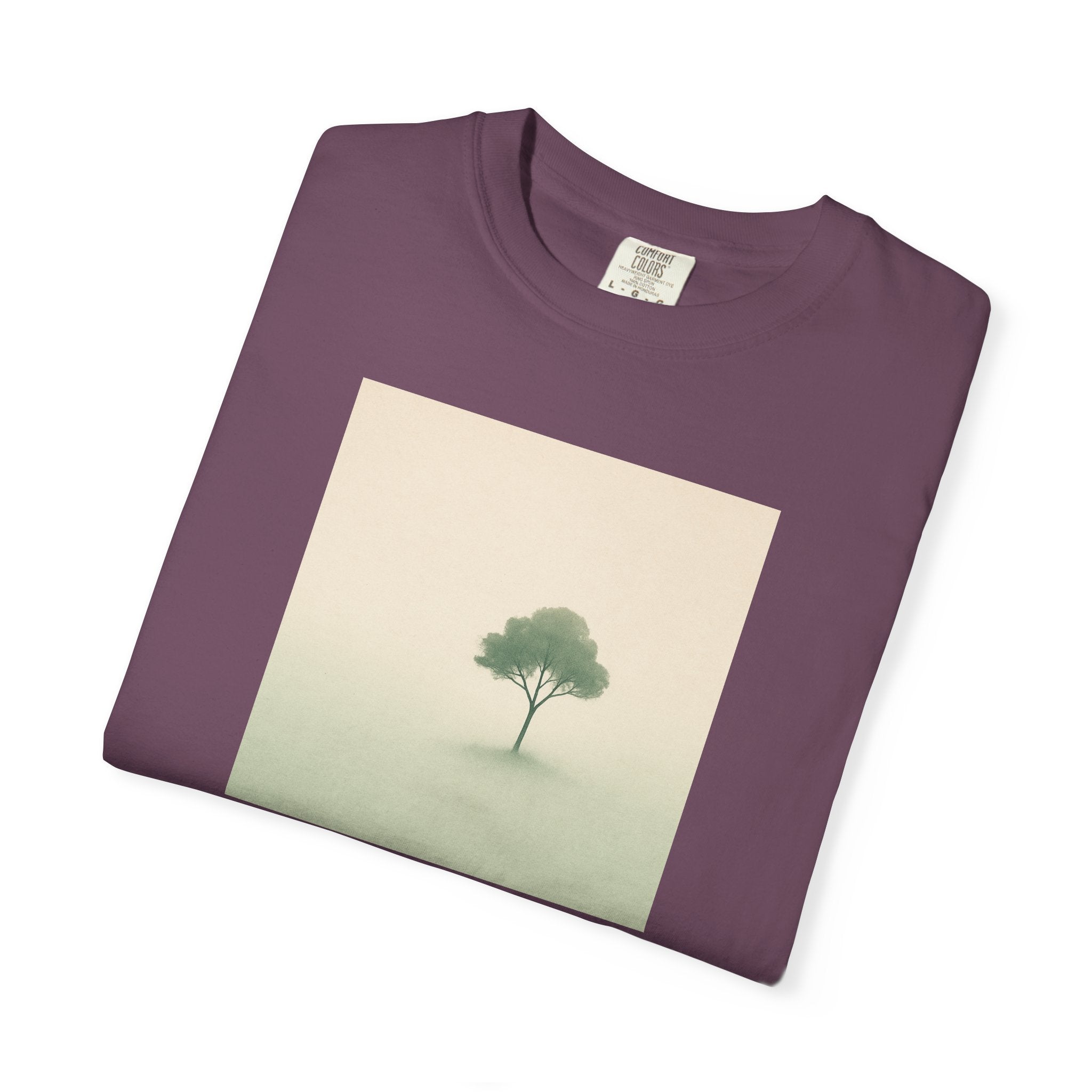 Solitary Tree Minimalist Artwork T-Shirt | Nature Square Print