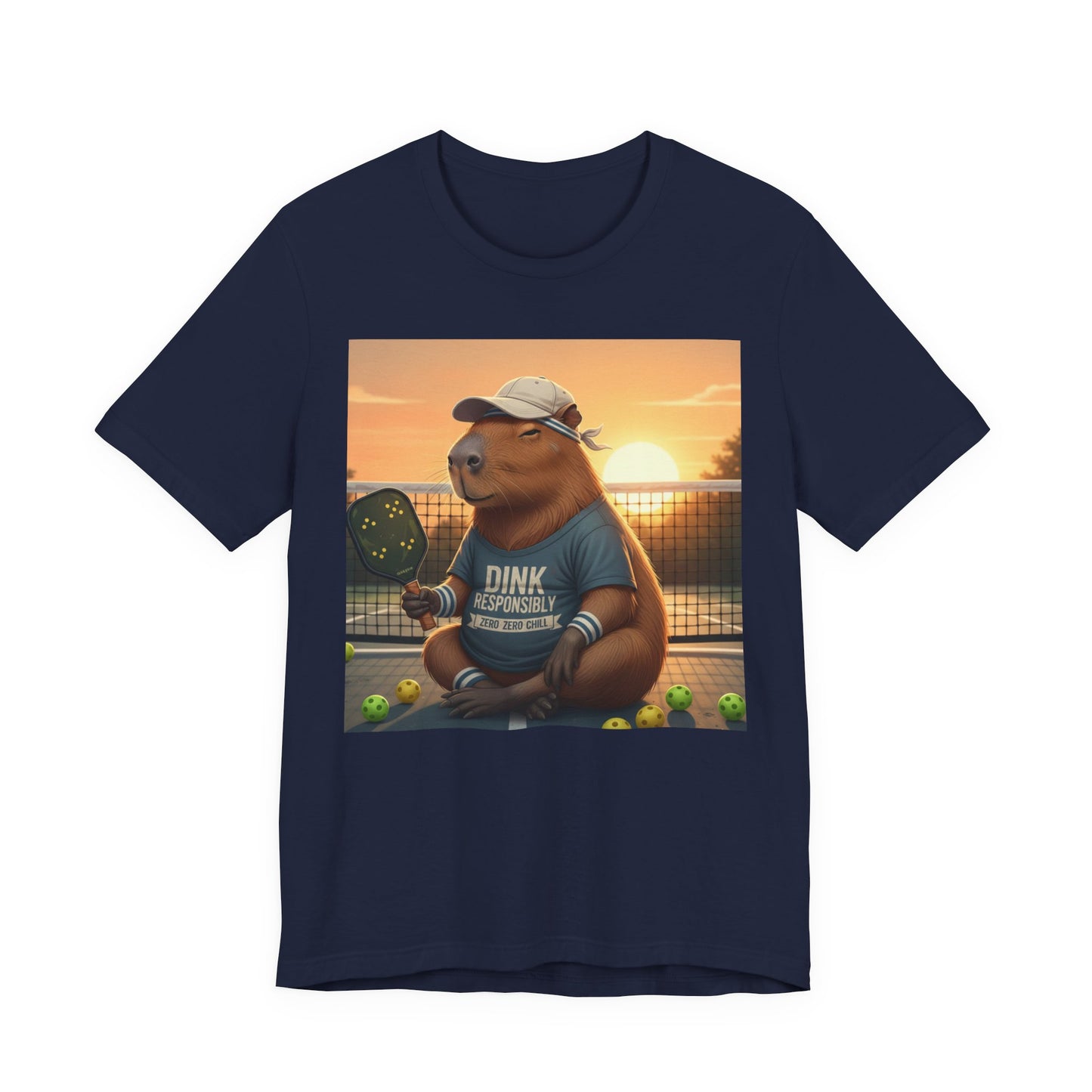 Dink Responsibly Pickleball Capybara Tee | Funny Animal Sports Art