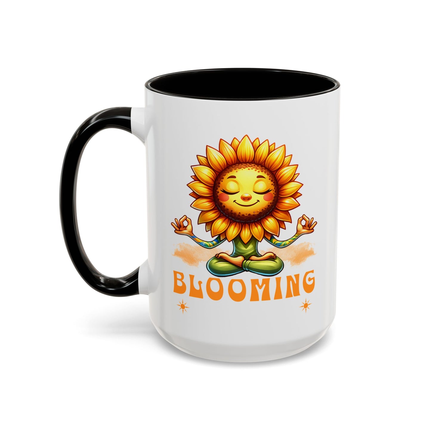 Blooming Sunflower Mug | Yoga Meditating Sunflower Ceramic Mug